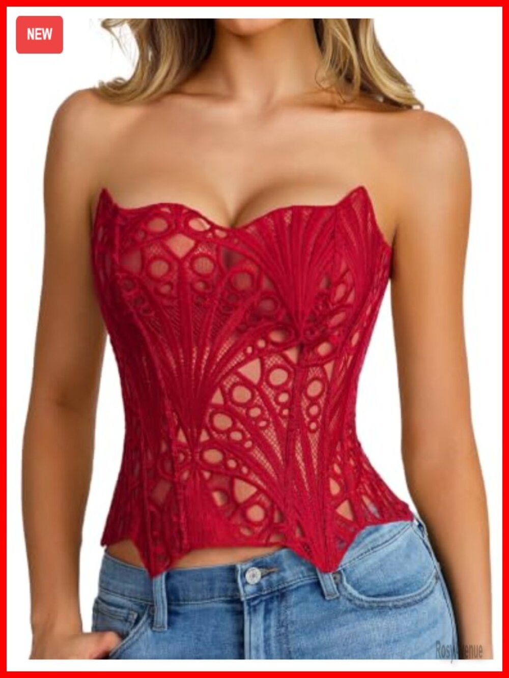 Lace Corset Top Bustier Lace-Up Overbust Backless Y2k Party Club